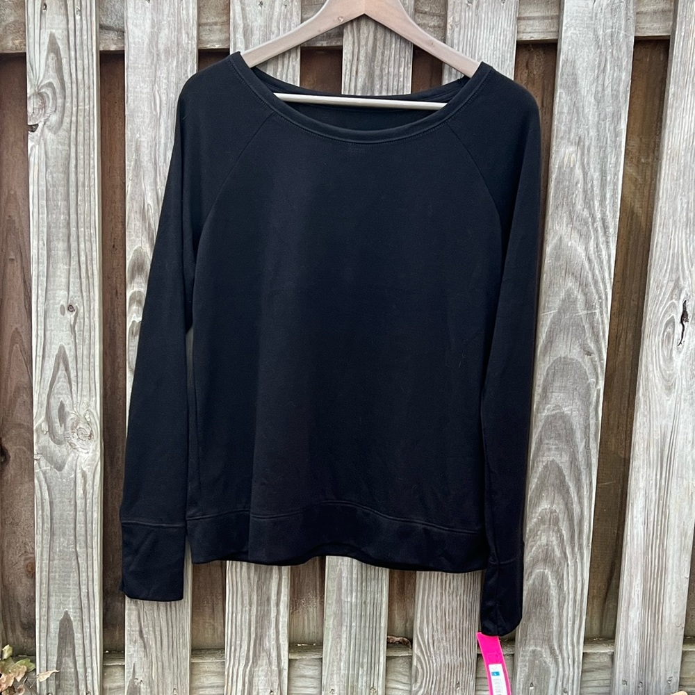 Xhilaration shirt black size Large cozy lounge casual top